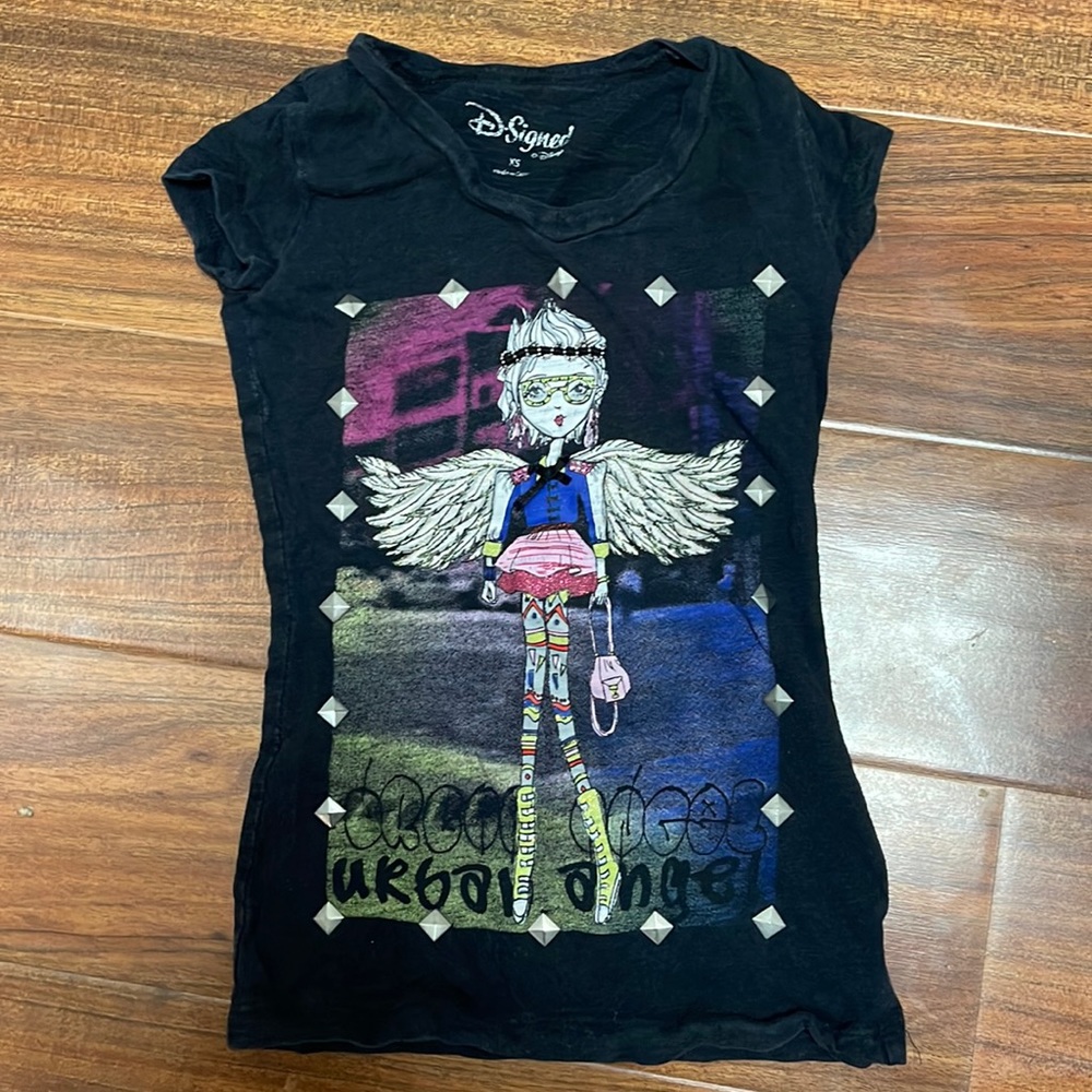 D-Signed Disney glitter/beaded/stuffed Shirt.